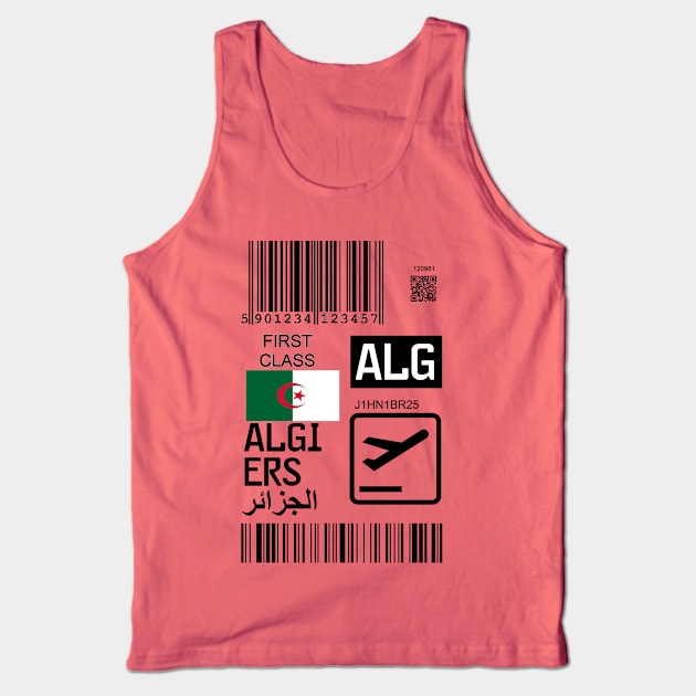 Algiers Algeria travel ticket Tank Top by Travellers